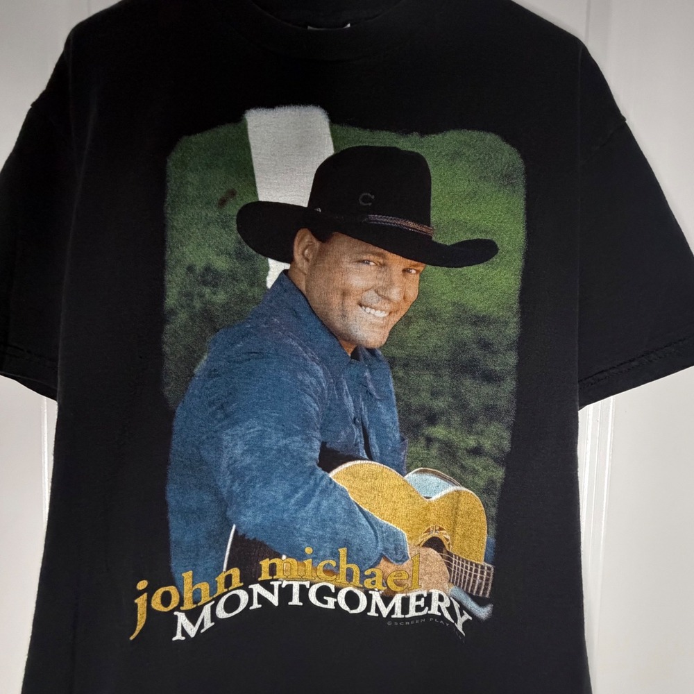 Vintage John Michael Montgomery‎ 2001 Tour Country Music T-Shirt Mens Large